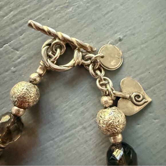 Silpada 925 Sterling Silver Smoky Quartz Beaded Bracelet - Picture 8 of 10